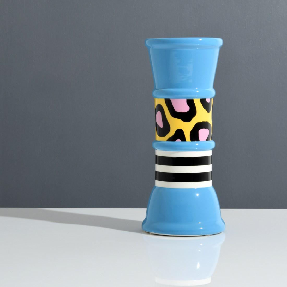 Nathalie Du Pasquier "Carrot" Vase, Memphis: Designer/Artist; Manufacturer: Nathalie Du Pasquier (b. 1957); Alessio Sarri Ceramiche for Memphis Markings/Notes: signed; 1985 Country of Origin & Materials: Italy/France; glazed stoneware Additional