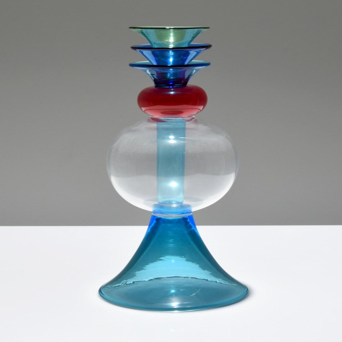Marco Zanini "Alpha Centauri" Vase, Memphis: Designer/Artist; Manufacturer: Marco Zanini (b. 1954); Toso Vetri d'Arte for Memphis Markings/Notes: signed; 1982 Country of Origin & Materials: Italy; blown glass Additional Information: Lot includes