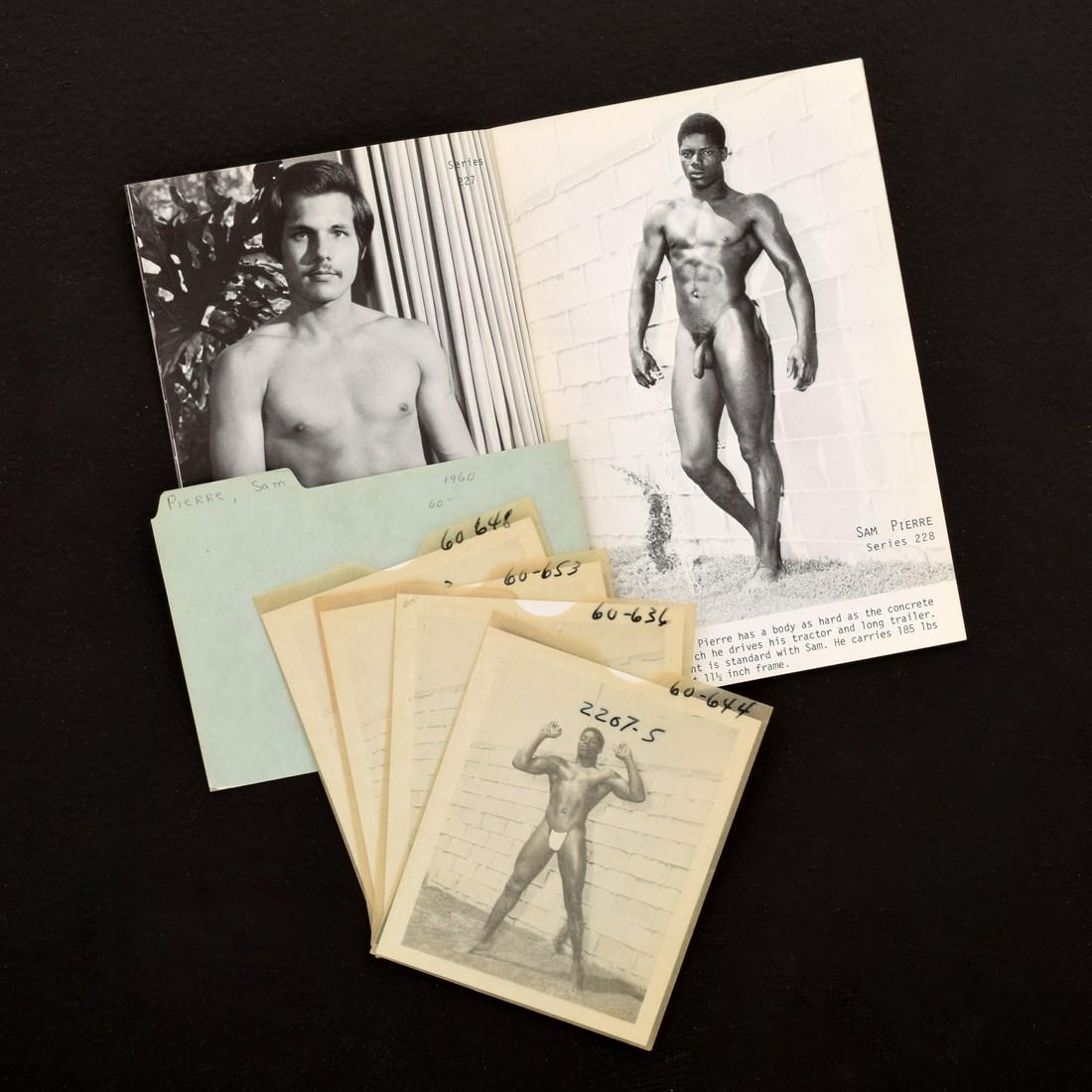 4 Bruce Bellas Nude Male Photos, Negatives, & Catalog: Designer/Artist; Manufacturer: Bruce Bellas (1909-1974), aka Bruce of Los Angeles Markings/Notes: Marking(s); sleeves numbered 60-636, 60-644, 60-648, 60-653; divider dated 1960. Some lots in this auc