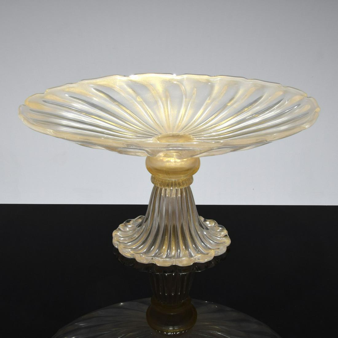 Large Murano Compote, Manner of Barovier & Toso: Artist/Designer; Manufacturer: Barovier & Toso, manner of Marking(s); notes: no marking(s) apparent Country of origin; materials: Italy; glass Description: "Glass is the most magical of all materials.