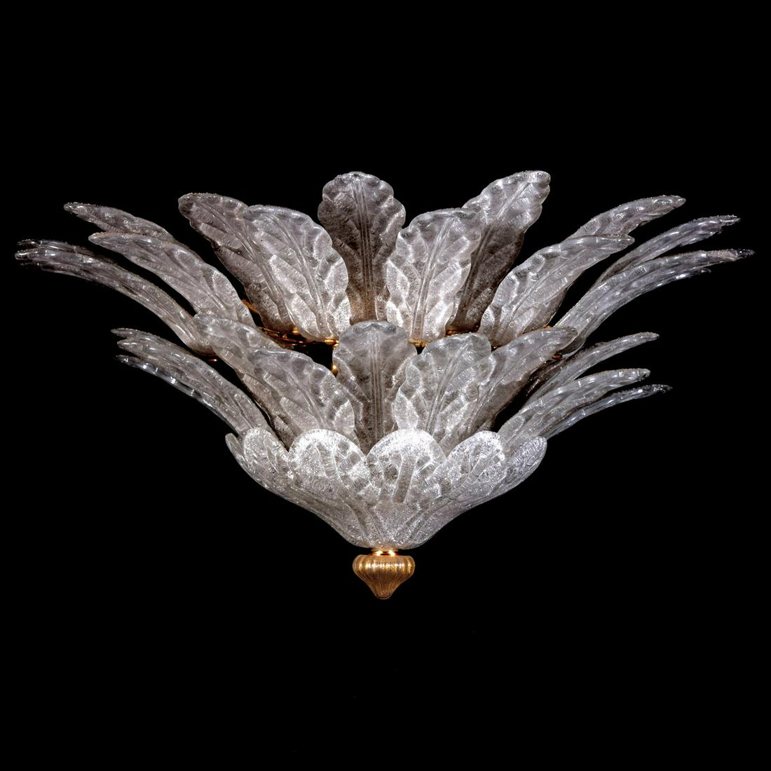 Large Tiered Murano Chandelier, Manner of Barovier &: Artist/Designer; Manufacturer: Barovier & Toso, manner of Marking(s); notes: no marking(s) apparent Country of origin; materials: Italy; metal, glass Description: "Chandeliers are marvels of drop-dead