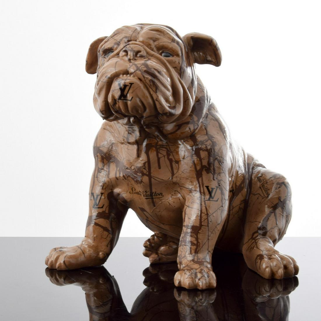 Large Jeff Diamond Louis Vuitton Couture Bulldog: Artist/Designer; Manufacturer: Jeff Diamond (b. 1954) Marking(s); notes: no marking(s) apparent Country of origin; materials: American; resin Description: "Life is too short for just one bulldog" - au