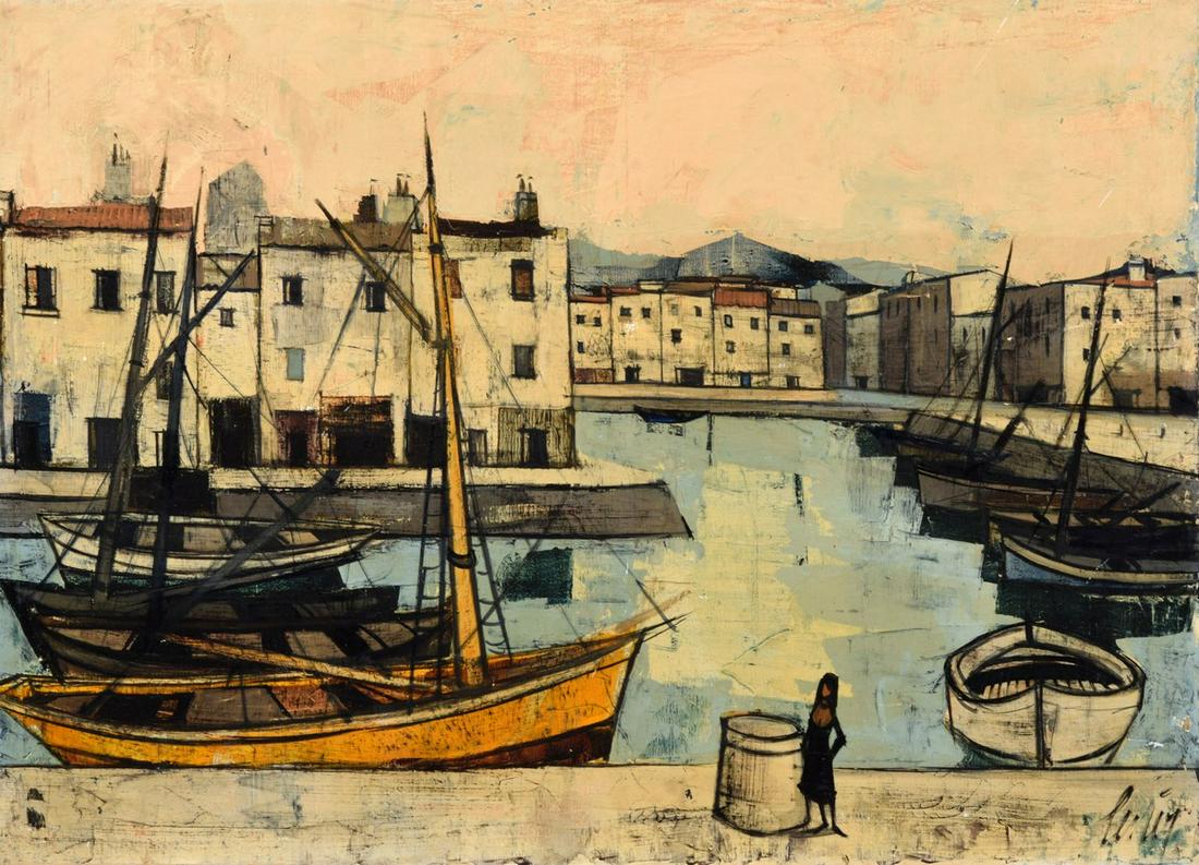 Charles Levier Painting, Harbor Scene: Artist/Designer; Manufacturer: Charles Levier (1920-2003) Marking(s); notes: signed, marking(s) Country of origin; materials: French; canvas Dimensions (H, W, D): 29"h, 39"w Additional Information: Wo
