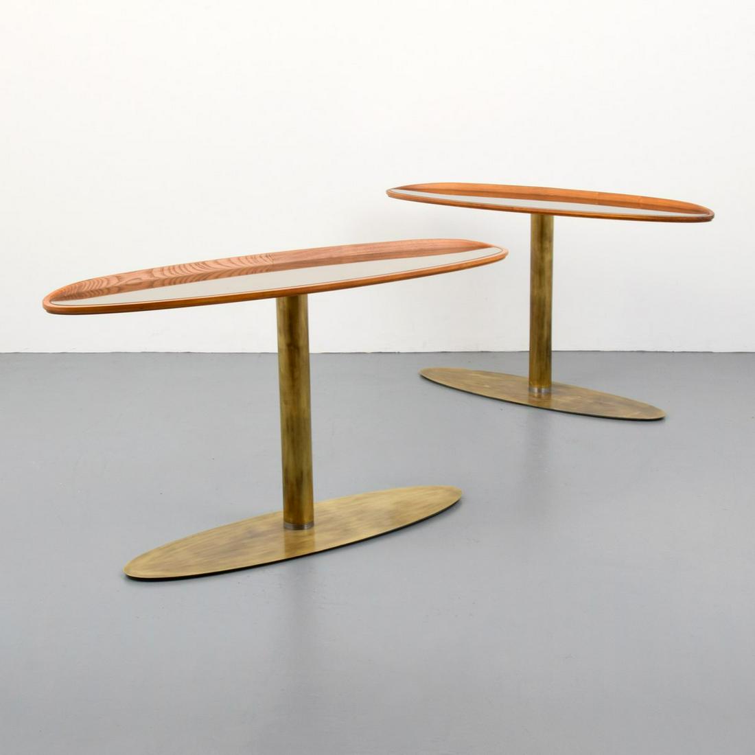 Pair of Console Tables, Manner of Willy Rizzo: Artist/Designer; Manufacturer: Willy Rizzo, manner of Marking(s); notes: no marking(s) apparent Country of origin; materials: country of origin unknown; wood, metal, mica, mirrored glass Dimensions (H