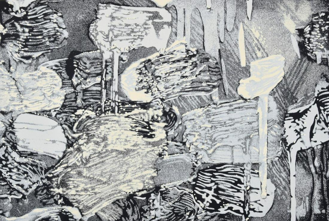 John Clem Clarke Abstract Screenprint, Signed Edition: Artist/Designer; Manufacturer: John Clem Clarke (b. 1937) Marking(s); notes: signed; AP; 1972 Country of origin; materials: American; screenprint Dimensions (H, W, D): 26.75