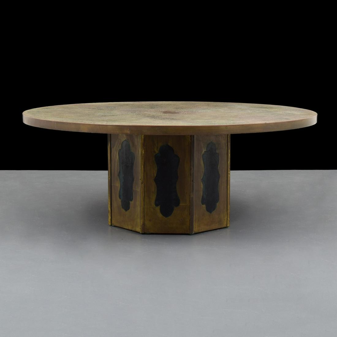 Philip & Kelvin LaVerne "Etruscan" Coffee Table: Artist/Designer; Manufacturer: Philip LaVerne (American, 1908-1988), Kelvin LaVerne (American, b. 1936) Marking(s); notes: remnants of LaVerne paper label Country of origin; materials: USA; etc