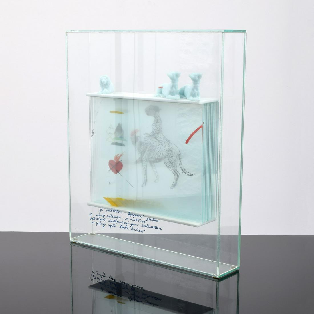 Dana Zamecnikova 3D Mixed Media Painting: Artist/Designer; Manufacturer: Dana Zamecnikova (b. 1945) Marking(s); notes: marking(s) Country of origin; materials: Czech; oil on glass, mixed media Dimensions (H, W, D):