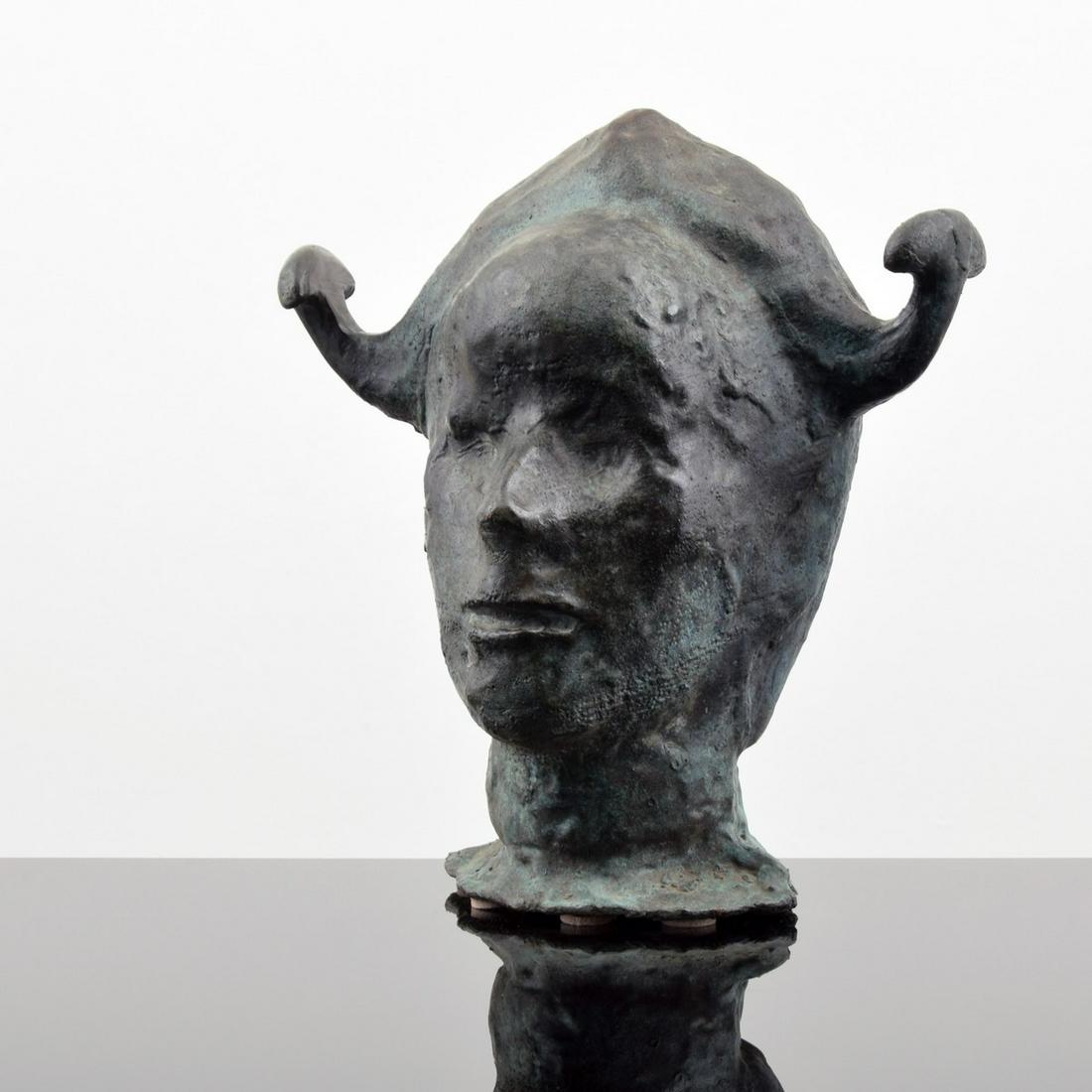 Robin Winters Bronze Sculpture: Artist/Designer; Manufacturer: Robin Winters (b. 1950) Marking(s); notes: initials stamped Country of origin; materials: American; bronze Dimensions (H, W, D): 15"h, 13.5"w,