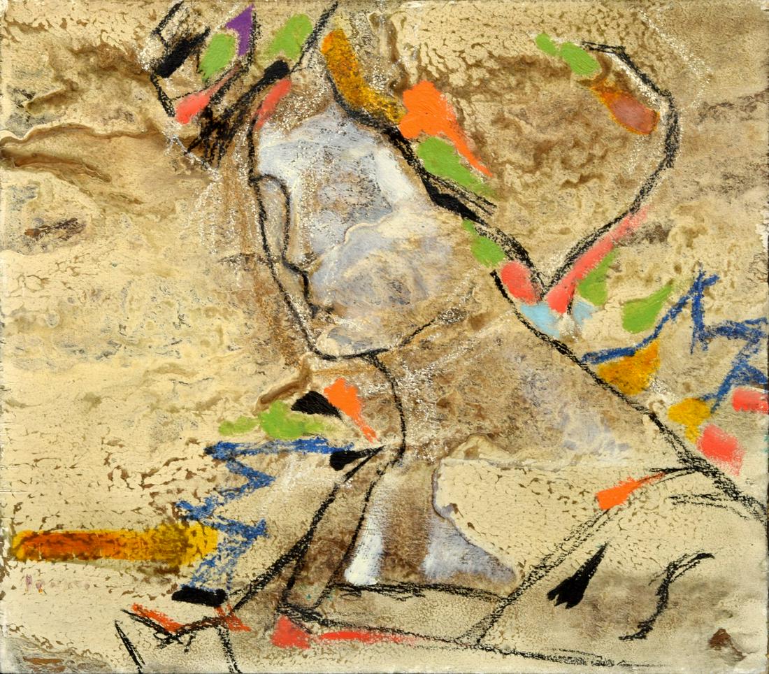 Lazzaro Donati Painting: Artist/Designer; Manufacturer: Lazzaro Donati (1926-1977) Marking(s); notes: signed, marking(s); 1968 Country of origin; materials: Italian; mixed media on wood Dimensions (H, W, D):