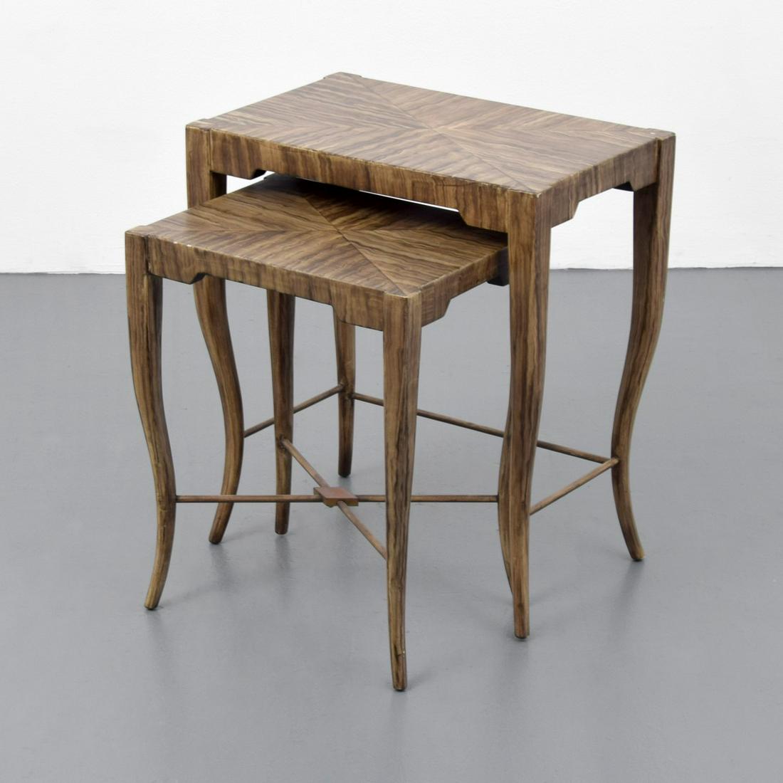 Pair of Nesting Tables, Manner of Tommi Parzinger: Artist/Designer; Manufacturer: Tommi Parzinger, manner of Marking(s); notes: no marking(s) apparent Country of origin; materials: country of origin unknown; wood, metal Dimensions (H