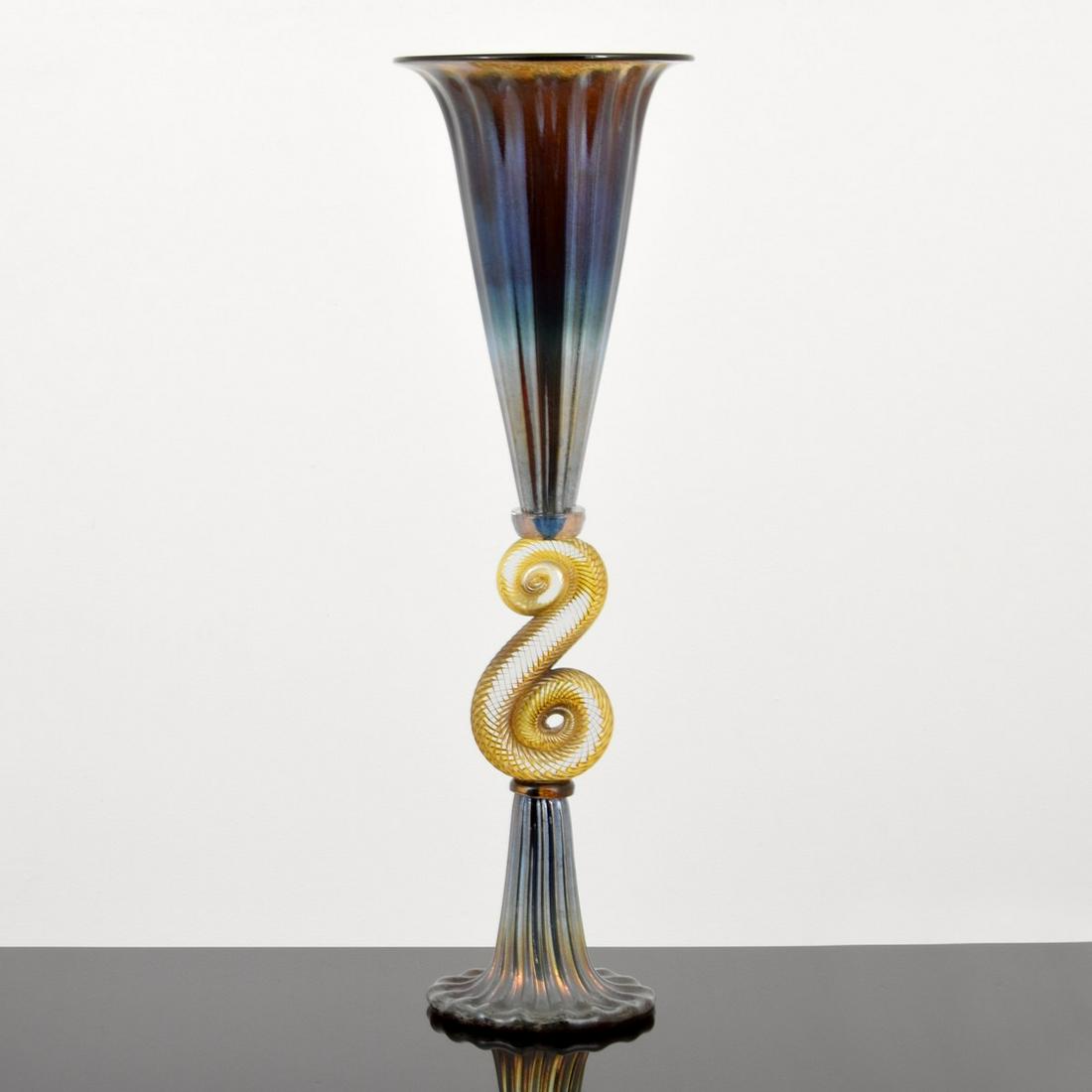 Monumental Murano Vase, Manner of Barovier & Toso, 42"H: Artist/Designer; Manufacturer: Barovier & Toso, manner of Marking(s); notes: no marking(s) apparent Country of origin; materials: Italy; glass Dimensions (H, W, D): 42.25"h,
