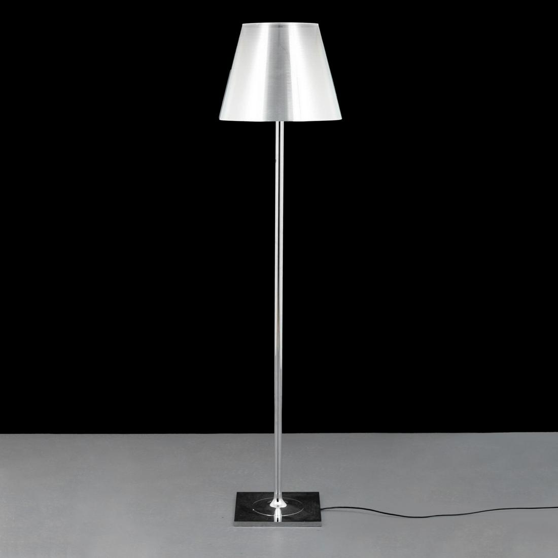 Philippe Starck "Ktribe" Floor Lamp: Artist/Designer; Manufacturer: Philippe Starck; Flos Marking(s); notes: Flos label, marking(s) Country of origin; materials: Italy; aluminum, acrylic, other Dimensions (H, W, D):