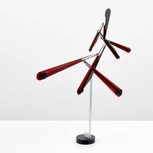Pedro S. de Movellan Kinetic Sculpture: Artist/Designer; Manufacturer: Pedro S. de Movellan (b. 1967) Marking(s); notes: signed; 2008 Country of origin; materials: American; carbon fiber laminate, powder coated aluminum and brass, br