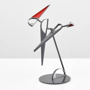 Pedro S. de Movellan Kinetic Sculpture: Artist/Designer; Manufacturer: Pedro S. de Movellan (b. 1967) Marking(s); notes: signed; 2015 Country of origin; materials: American; metal, enameled metal Dimensions (H, W, D):