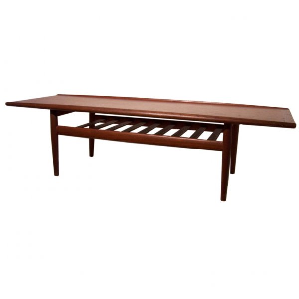 Grete Jalk Table, Style of: Designer & Manufacturer: in the style of Grete Jalk Country of Origin & Materials: Denmark/wood Additional Information & Circa: Cocktail table in the style of Grete Jalk; circa 1960 Dimensions: 17.5"h