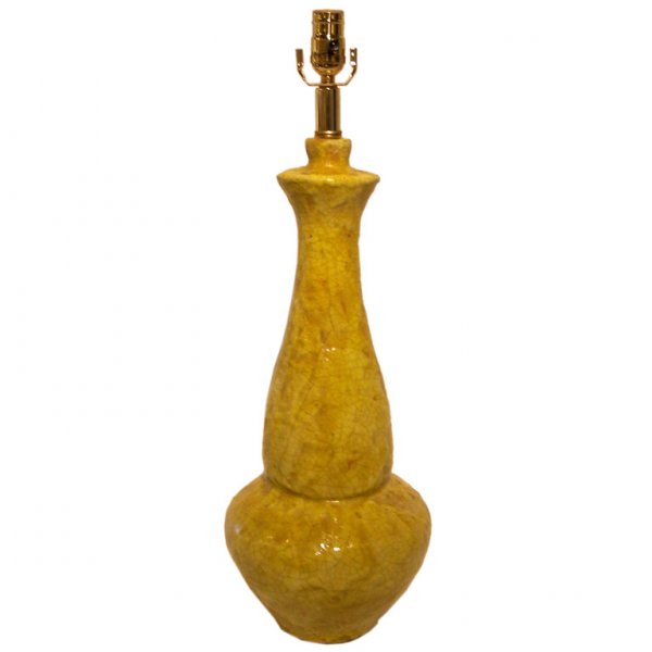 Raymor Lamp: Designer & Manufacturer: Raymor Country of Origin & Materials: Italy, Pottery Additional Information & Circa: Lamp by Raymor in the style of Guido Gambone, Italy, signed; circa 1960 Dimensions: 26"h