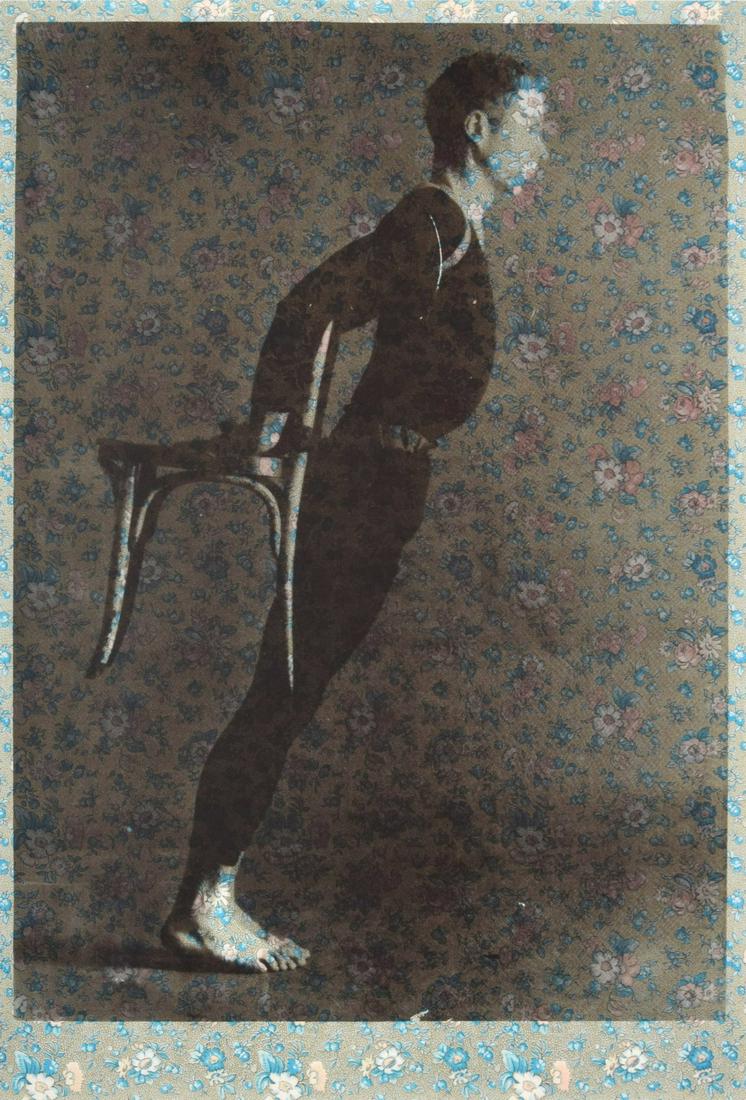 Andy Warhol "Merce" Screenprint, Signed Edition: Artist/Designer; Manufacturer: Andy Warhol (1928-1987) Marking(s); notes: signed; ed. 64/100; 1974 Country of origin; materials: American; screenprint on Japanese wallpaper Dimensions (H, W, D): 30"h,