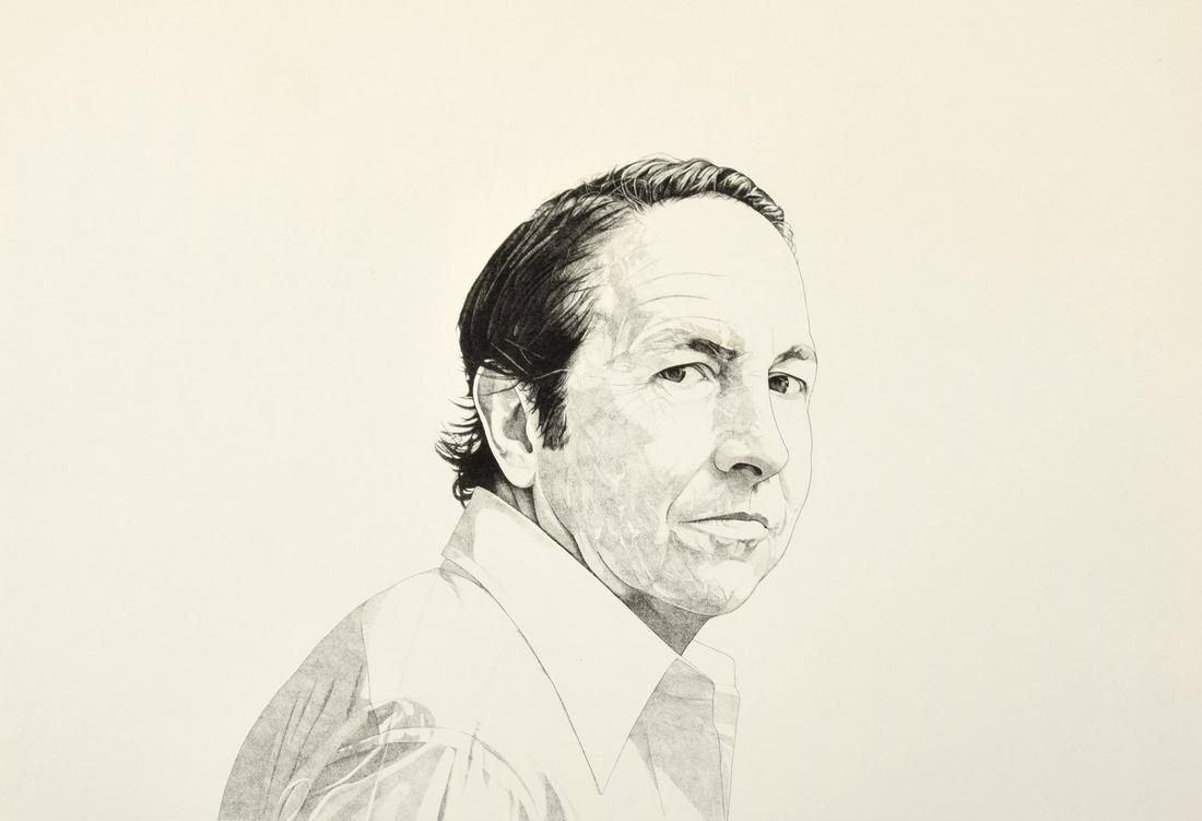 Theo Wujcik "Robert Rauschenberg" Etching, Signed Ed: Artist/Designer; Manufacturer: Theo Wujcik (b. 1936) Marking(s); notes: signed; ed. 39/42; 1977 Country of origin; materials: American; stipple etching in black on German Etching paper Dimensions (H,
