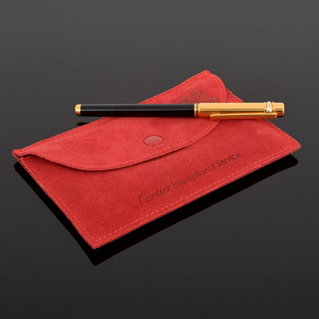 Cartier Pen, Paige Rense Noland Estate: Artist/Designer; Manufacturer: Cartier Marking(s); notes: signed, A13081, marking(s) Country of origin; materials: France; gold plated metal, other Dimensions (H, W, D): 7.75"l Additional Information:
