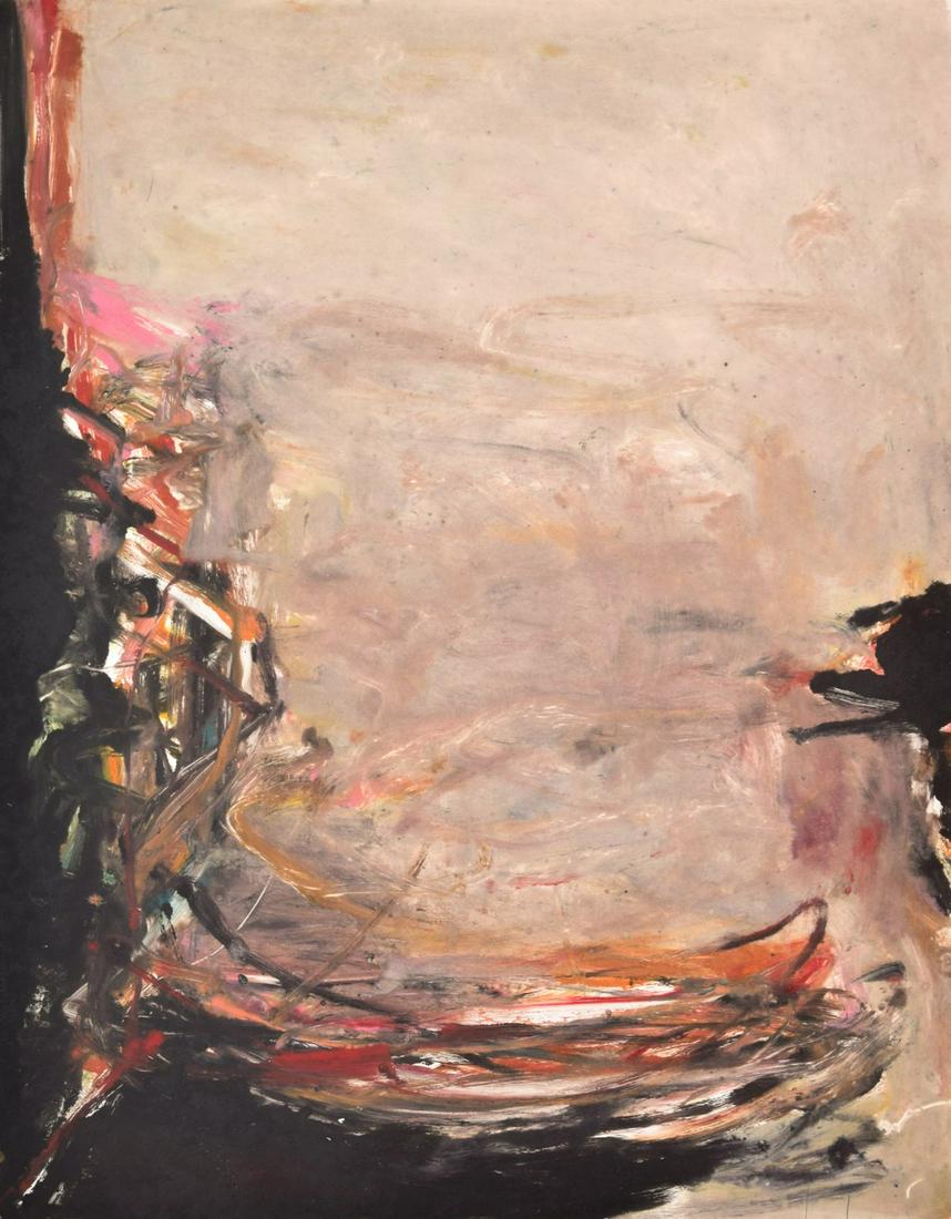 Tom Lieber Abstract Work on Paper: Artist/Designer; Manufacturer: Tom Lieber (b. 1949) Marking(s); notes: signed (initials); 1987 Country of origin; materials: American; paper Dimensions (H, W, D): 30"h, 22"w; 39"h, 31.5"w frame Additi