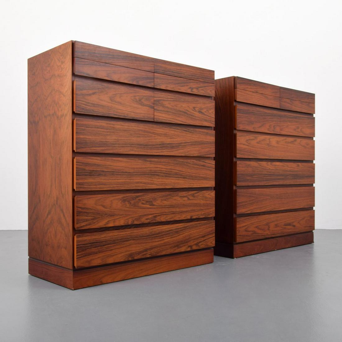 Pair of Arne Wahl Iversen Dressers: Artist/Designer; Manufacturer: Arne Wahl Iversen; Vinde Mobelfabrik Marking(s); notes: marking(s) Country of origin; materials: Denmark; wood Dimensions (H, W, D): 43"h, 36"w, 18"d Additional Informat