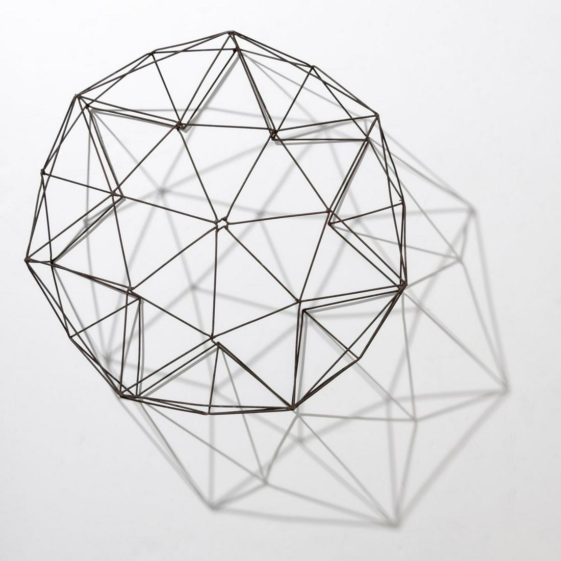 John Chase Lewis Hanging Sculpture: Artist/Designer; Manufacturer: John Chase Lewis (1924-2013) Marking(s); notes: no marking(s) apparent Country of origin; materials: American; metal Dimensions (H, W, D): 23"h, 23"w, 7"d Additional Inf