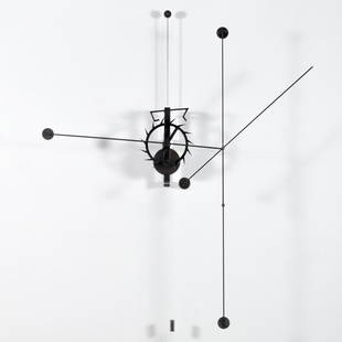 Pedro S. de Movellan Kinetic Sculpture: Artist/Designer; Manufacturer: Pedro S. de Movellan (b. 1967) Marking(s); notes: no marking(s) apparent Country of origin; materials: American; metal, enameled metal Dimensions (H, W, D): Additional