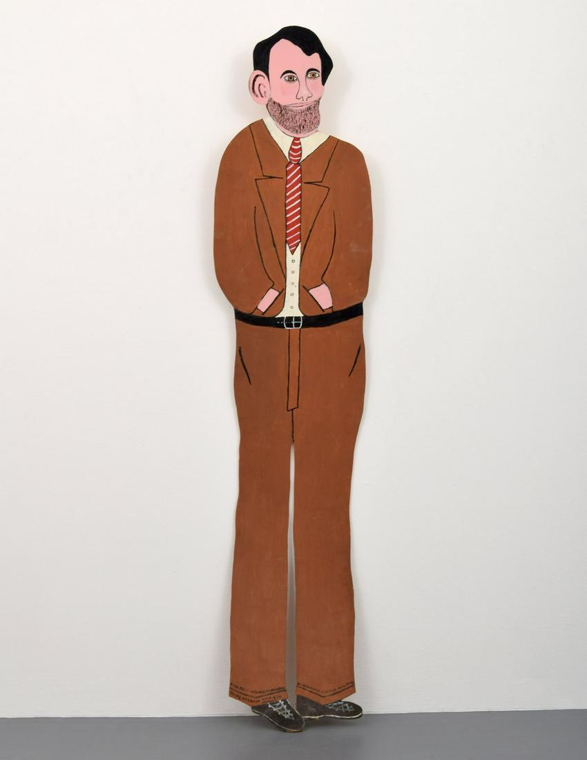 Large Howard Finster Painting, 76"h: Artist/Designer; Manufacturer: Howard Finster (1916-2001) Marking(s); notes: signed, marking(s); 1989 Country of origin; materials: American; acrylic on wood Dimensions (H, W, D): 76"h, 17.25"w Additi