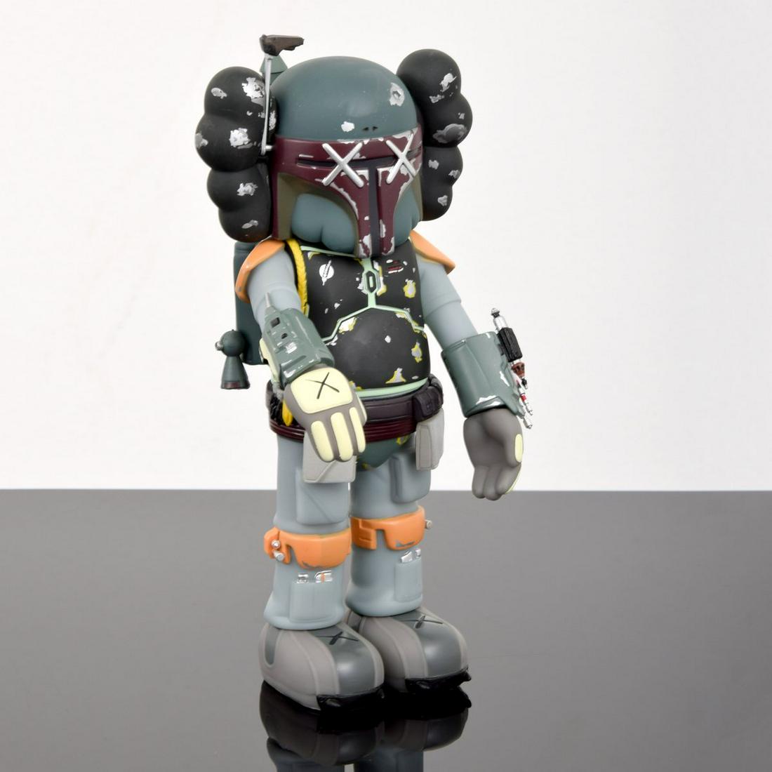 KAWS "Boba Fett (KAWS Version/Lucas Films)," 2013: Artist/Designer; Manufacturer: KAWS aka Brian Donnelly (b. 1974); Medicom Toy Corporation Marking(s); notes: marking(s); 2013 Country of origin; materials: American; painted cast vinyl Dimensions (H,