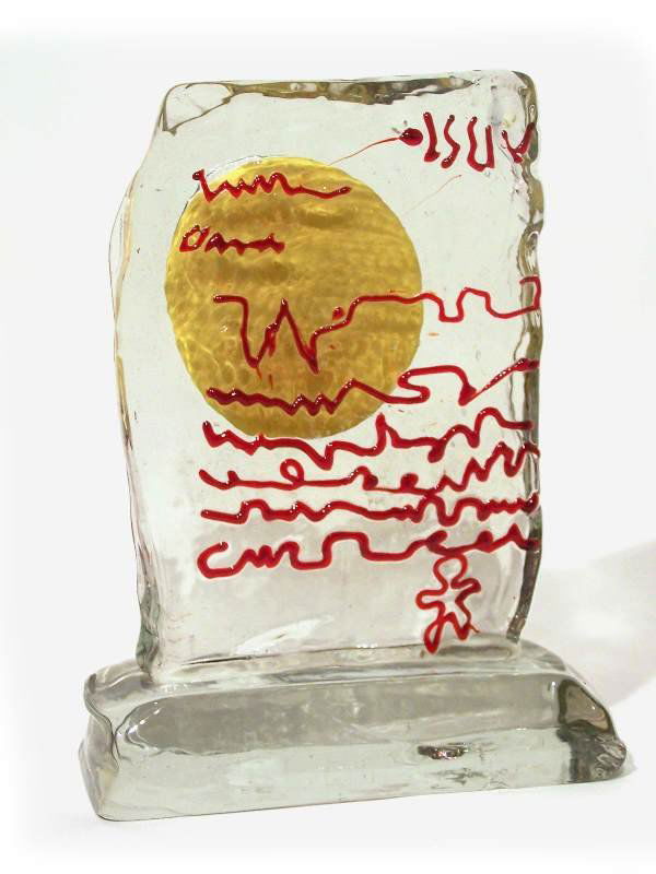 Robert Wilson Glass Sculpture: Designer & Manufacturer: Robert Wilson; Fucina Degli Angeli Country of Origin & Materials: Italy; blown glass Additional Information & Circa: Fine & rare sculpture, "Stone Letter" by Robert Wilson (19