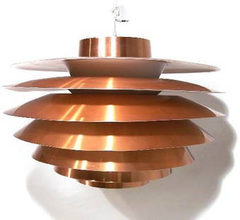 Svend Middelboe Chandelier: Designer & Manufacturer: Svend Middelboe; Fog & Morup Country of Origin & Materials: Denmark; Copper Additional Information & Circa: Large "Verona" chandelier designed by Svend Middelboe for Fog & Mor