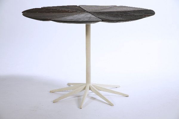Richard Schultz Petal Dining Table: Designer & Manufacturer: Richard Schultz; Knoll Country of Origin & Materials: USA; cedar, aluminum Additional Information & Circa: Cedar "petal" dining table by Richard Schultz, Style 322R. Each of t