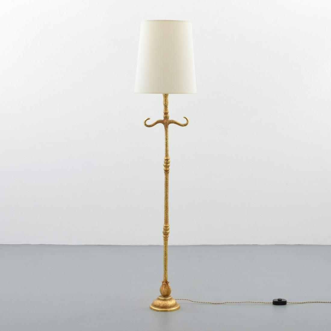 De Wael for Fondica Floor Lamp: Artist/Designer; Manufacturer: De Wael; Fondica Marking(s); notes: signed Country of origin; materials: France; gilt bronze Dimensions (H, W, D): 52.5"h, 10"w, 7"d Additional Information: Lighting & S