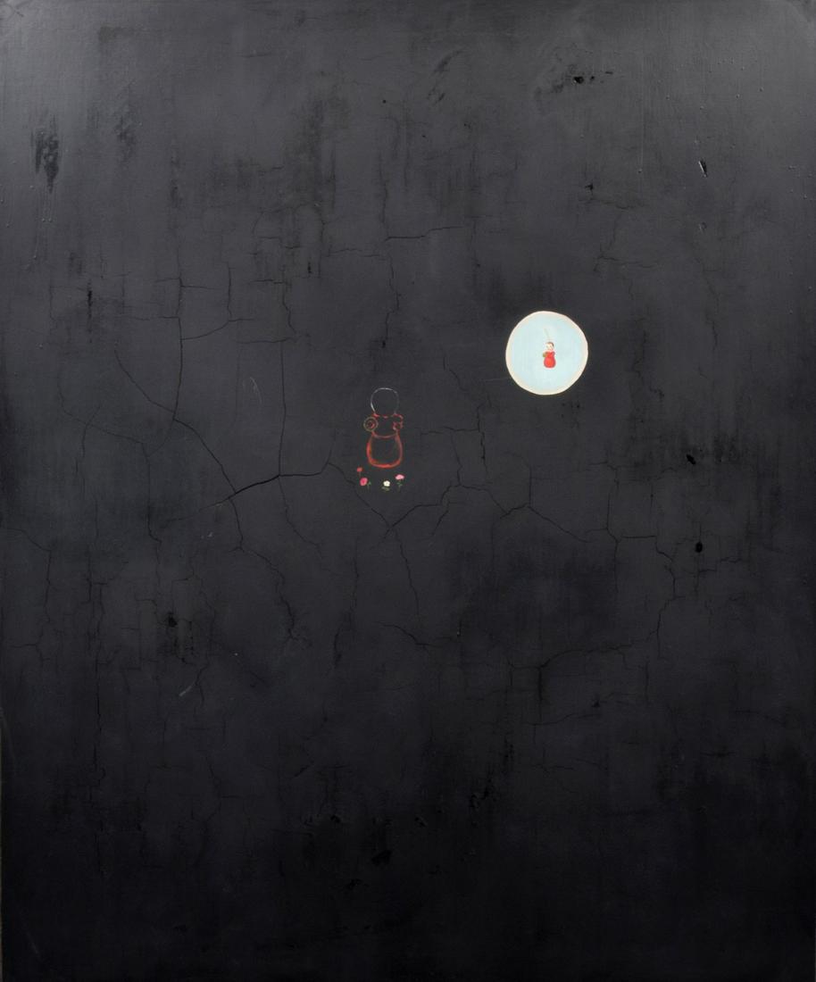 Large Enrique Martinez Celaya Painting: Artist/Designer; Manufacturer: Enrique Martinez Celaya (b. 1964) Marking(s); notes: no marking(s) apparent; 1996 Country of origin; materials: Cuban/American; oil on canvas Dimensions (H, W, D): 72"h,