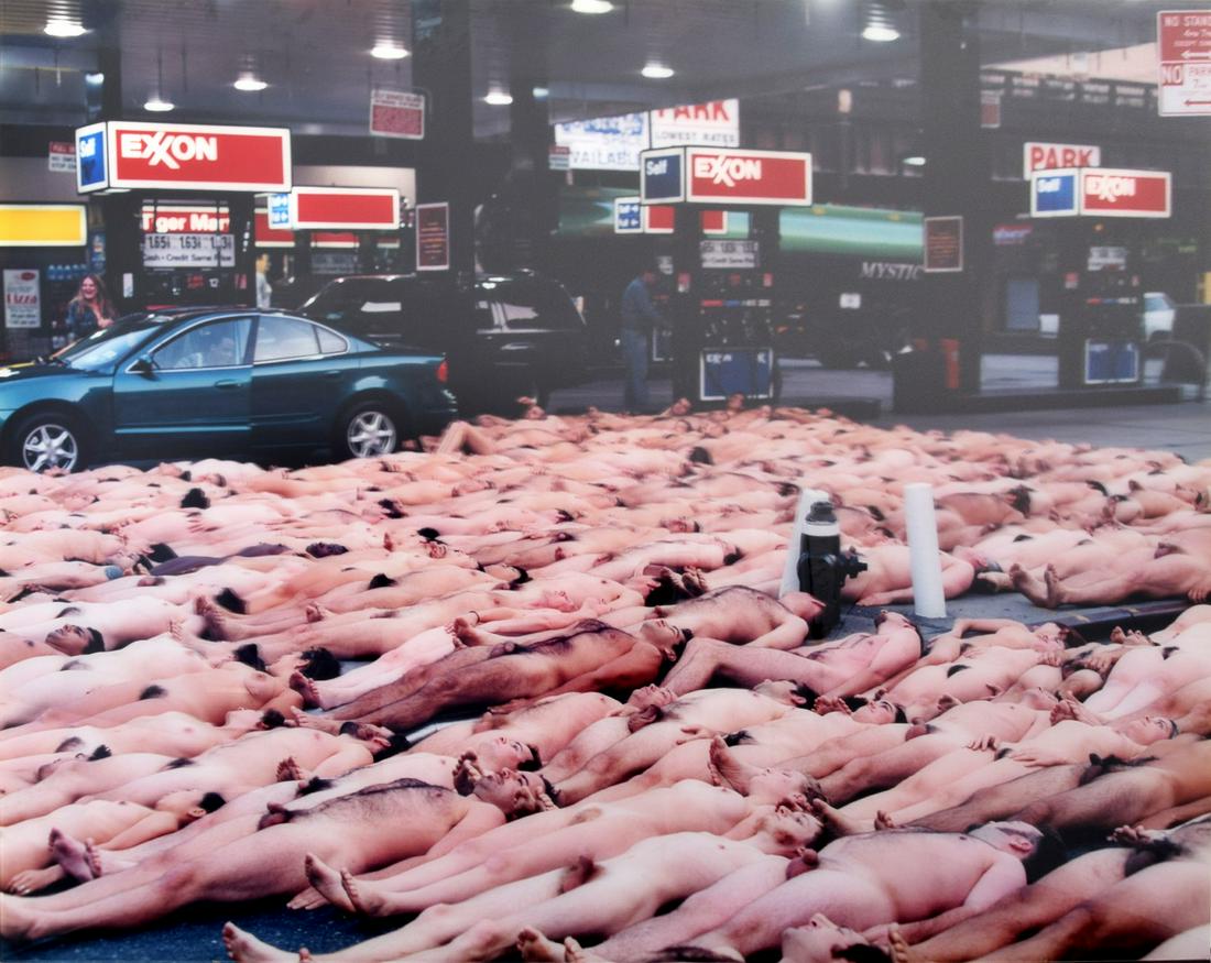 Monumental Spencer Tunick C-Print: Artist/Designer; Manufacturer: Spencer Tunick (b. 1967) Marking(s); notes: signed; ed. 3/6; 1999 Country of origin; materials: American; chromogenic color print between Plexiglass Dimensions (H, W, D)