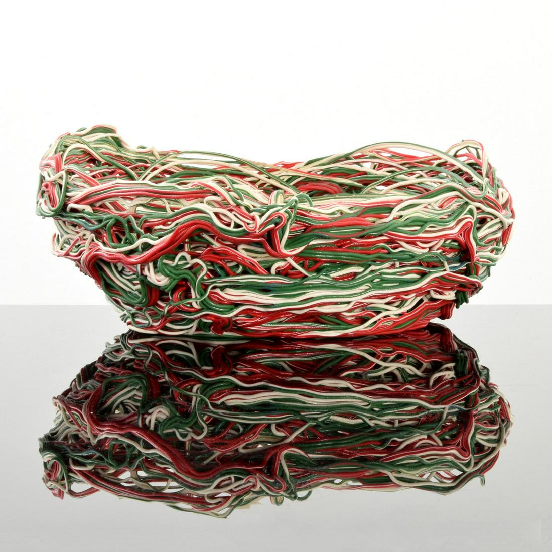 Large Gaetano Pesce "Spaghetti" Bowl/Basket: Artist/Designer; Manufacturer: Gaetano Pesce (Italian, b. 1939); Fish Design Marking(s); notes: signed, Fish Design imprint; 2013 Country of origin; materials: Italy; resin Dimensions (H, W, D): 7"h,