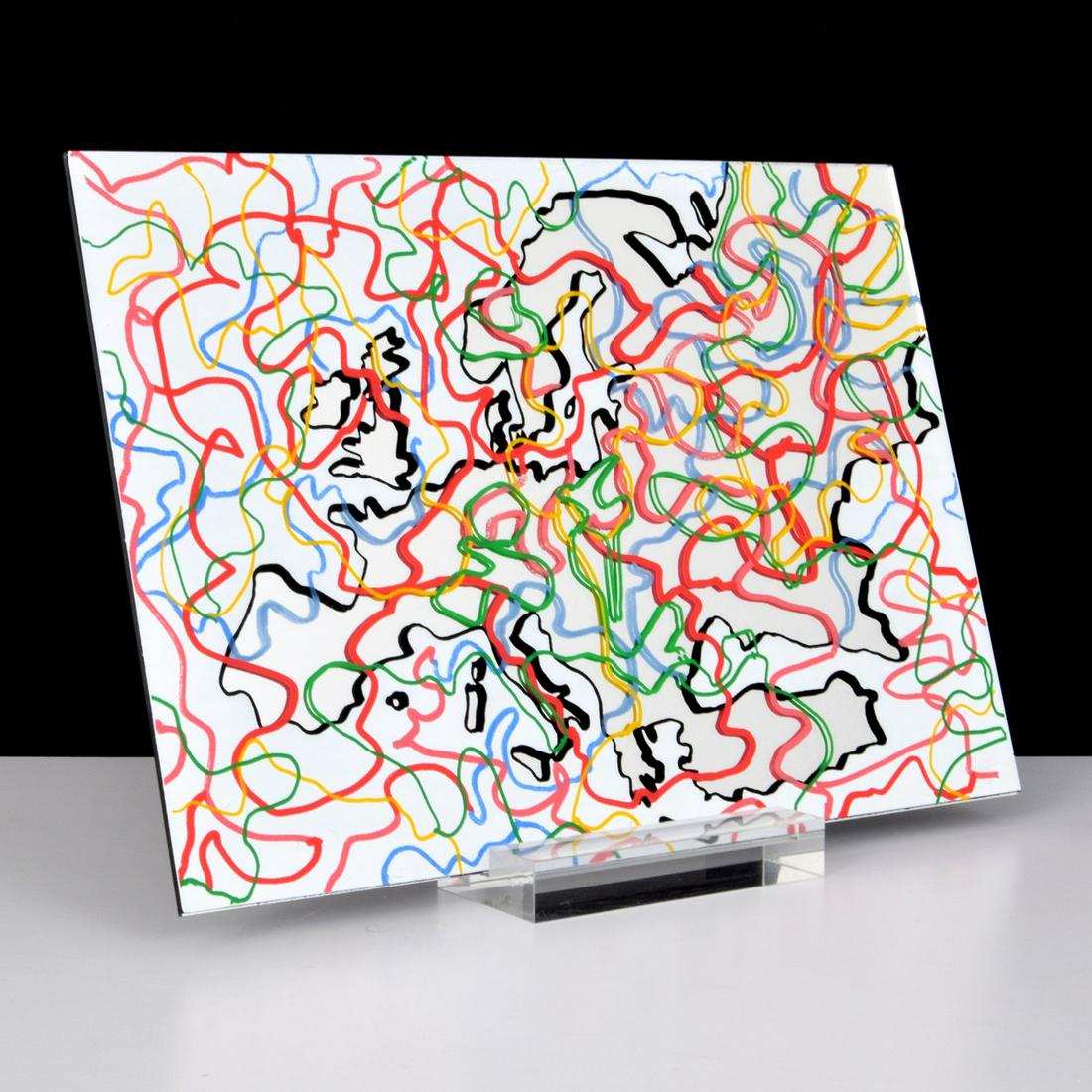 Michelangelo Pistoletto Mirrored Screenprint: Artist/Designer; Manufacturer: Michelangelo Pistoletto (b. 1933) Marking(s); notes: signed, marking(s); 2006 Country of origin; materials: Italian; screenprint on mirrored glass Dimensions (H, W, D):