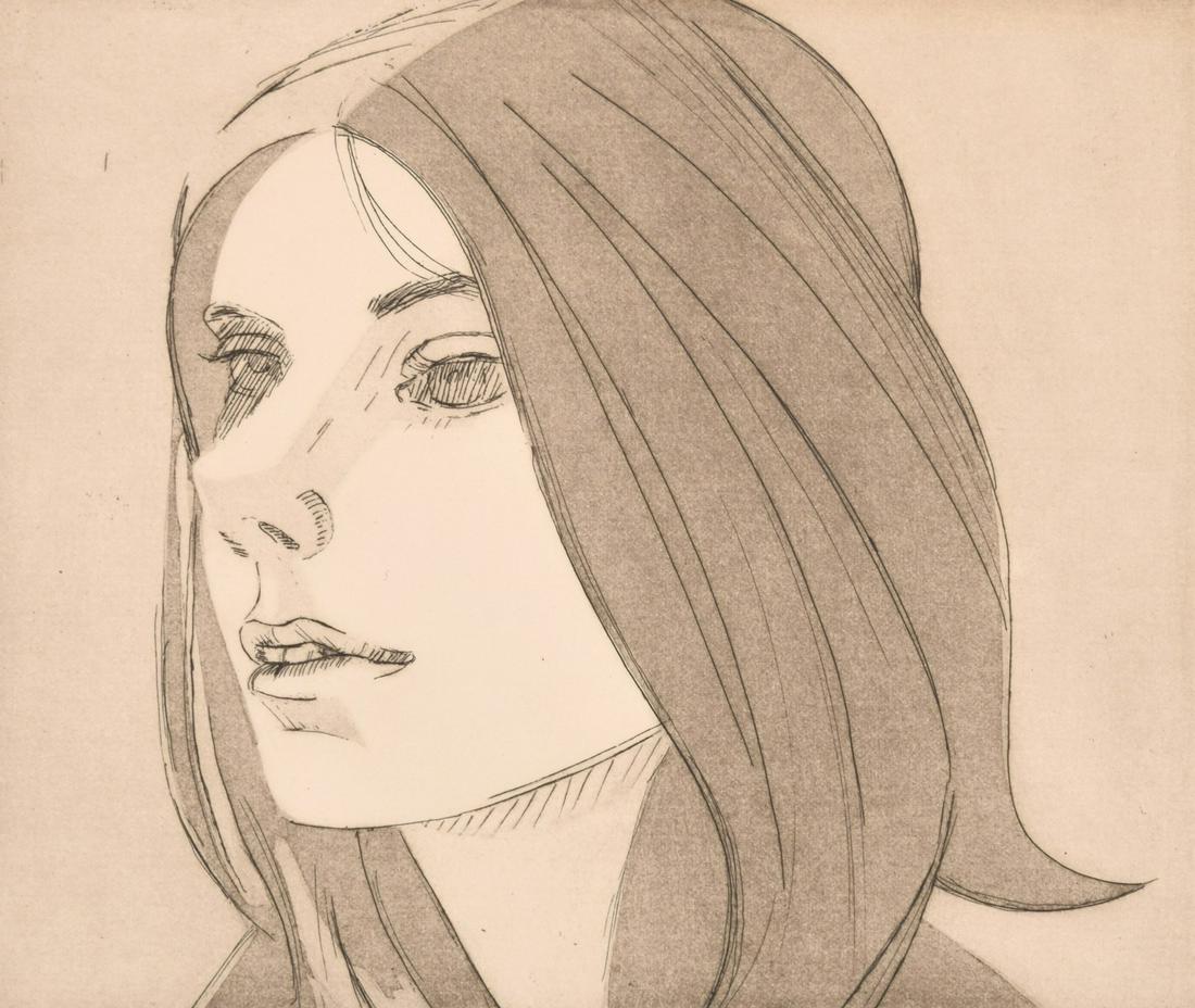 Alex Katz Etching/Aquatint, Signed Edition: Artist/Designer; Manufacturer: Alex Katz (b. 1927) Marking(s); notes: signed; A.P. for the edition of 20; 1972 Country of origin; materials: American; etching and aquatint on paper Dimensions (H, W, D
