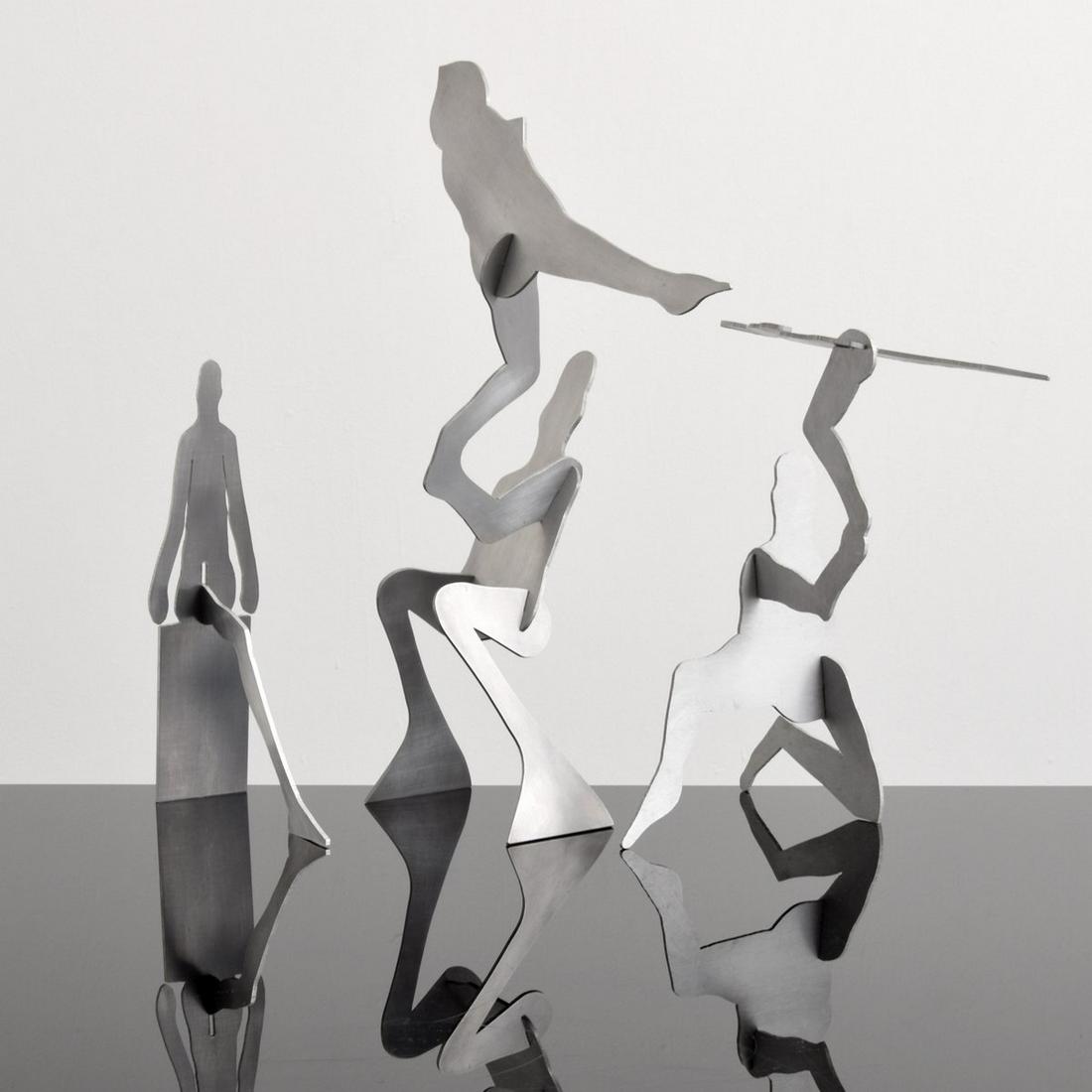 William Dickey King Puzzle Sculptures: Artist/Designer; Manufacturer: William Dickey King (1925-2015) Marking(s); notes: no marking(s) apparent Country of origin; materials: American; aluminum Dimensions (H, W, D): largest as photographed: