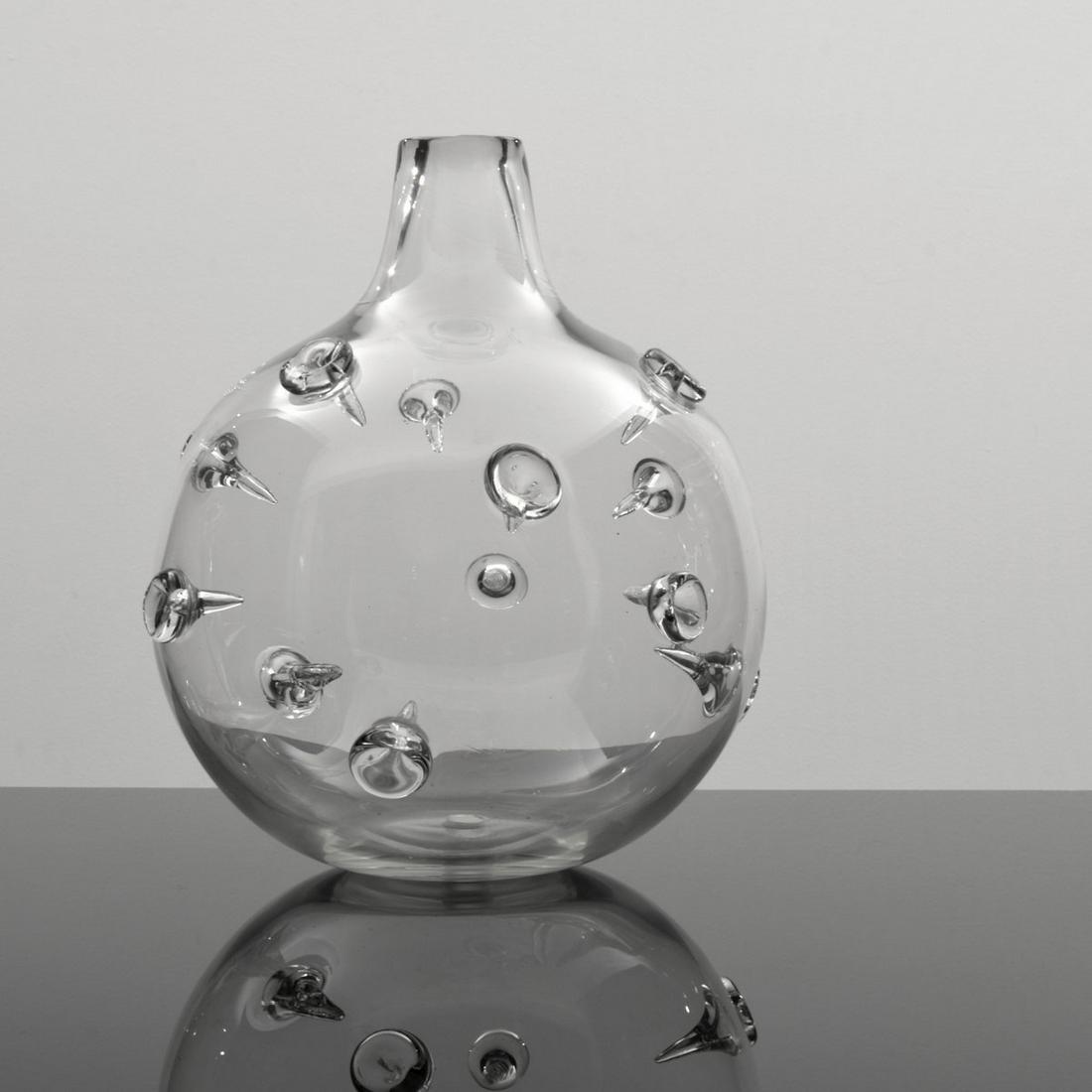 Lamp Base/Vessel Attributed to Ercole Barovier, Murano: Artist/Designer; Manufacturer: Ercole Barovier, attributed; Barovier & Toso Marking(s); notes: no marking(s) apparent Country of origin; materials: Italy; glass Dimensions (H, W, D): 12.5"h, 11.5"dia 