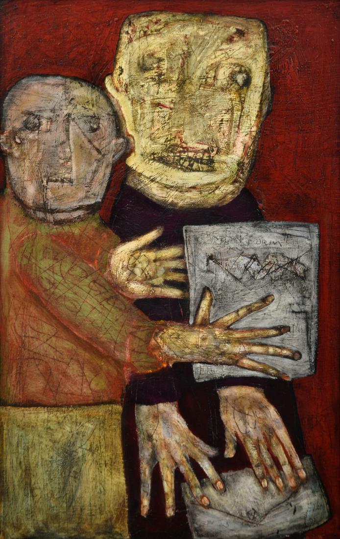 Large Terry Turrell Painting: Artist/Designer; Manufacturer: Terry Turrell (b. 1946) Marking(s); notes: signed; 1997 Country of origin; materials: American; oil on board Dimensions (H, W, D): 48"h, 72"w Additional Information: Wor