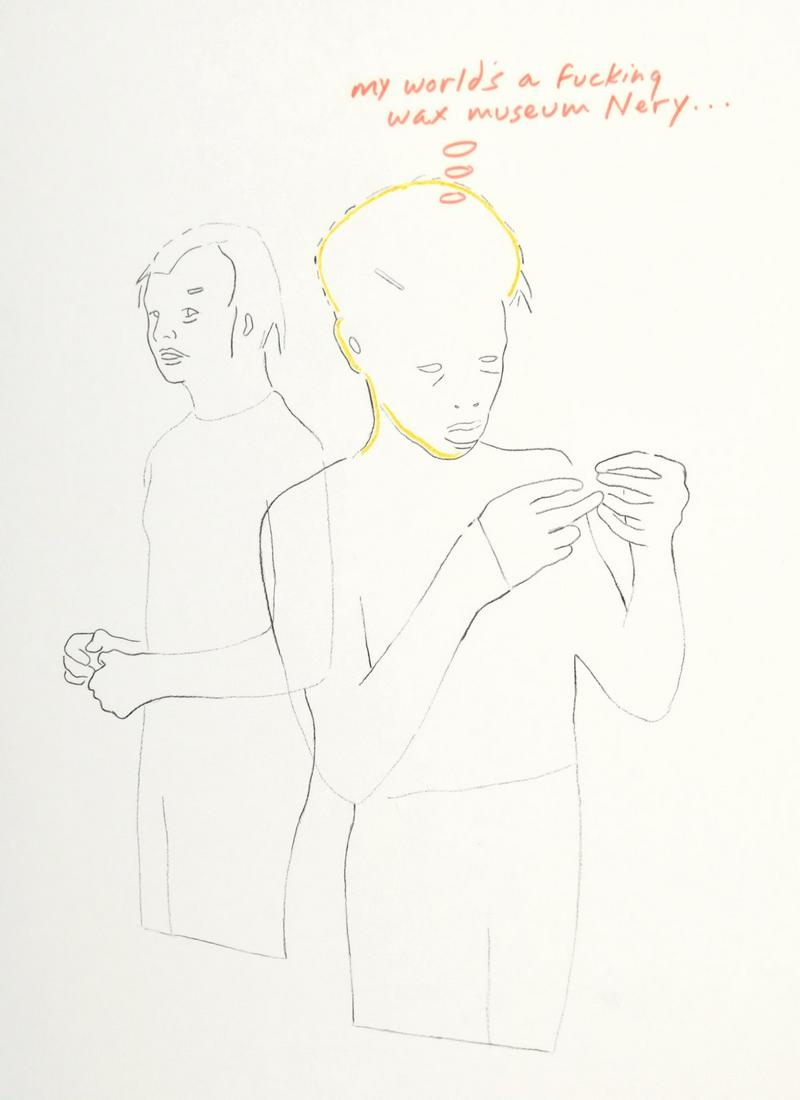 Douglas Kolk Drawing: Artist/Designer; Manufacturer: Douglas Kolk (1963-2014) Marking(s); notes: 1995 Country of origin; materials: American; color marker and pen on paper Dimensions (H, W, D): 31"h, 25"w Additional Inform