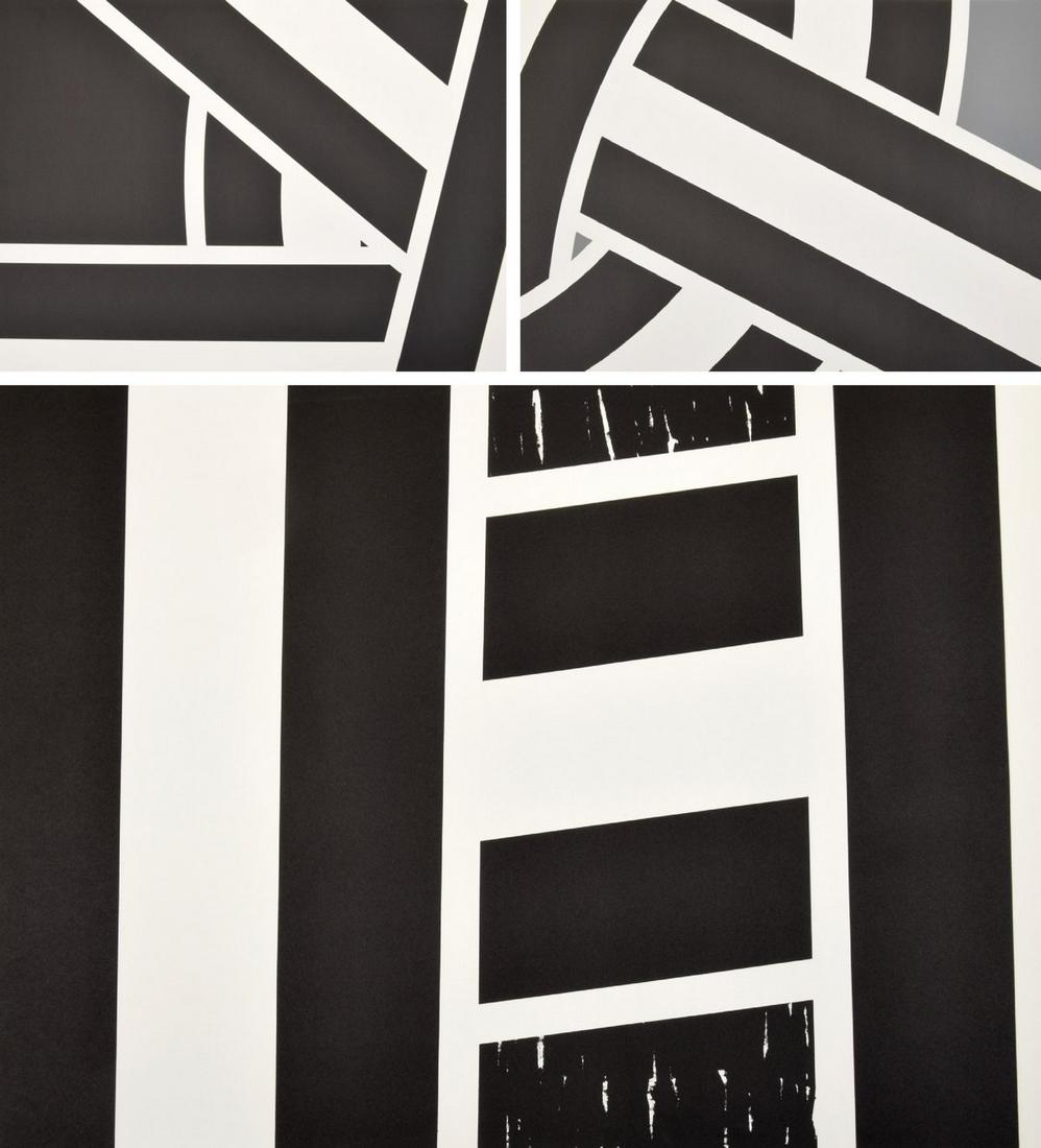 3 Pierre Clerk Geometric Screenprints, Signed Editions: Artist/Designer; Manufacturer: Pierre Clerk (b. 1928) Marking(s); notes: signed, blind stamp; ed. 18/20, ed. 16/20, ed. 20/20; 1972 Country of origin; materials: American; screenprint Dimensions (H, W