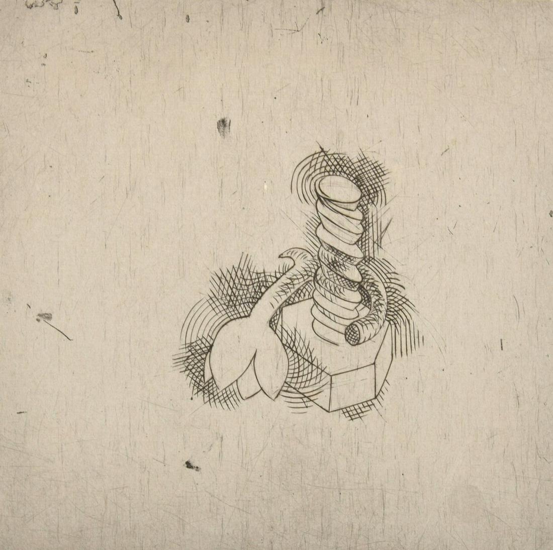 Tom Otterness Etching/Engraving, Signed Edition: Artist/Designer; Manufacturer: Tom Otterness (b. 1952) Marking(s); notes: signed; ed. 2/25; 1993 Country of origin; materials: American; engraving and drypoint with chine colle on Rives BFK and Moriki