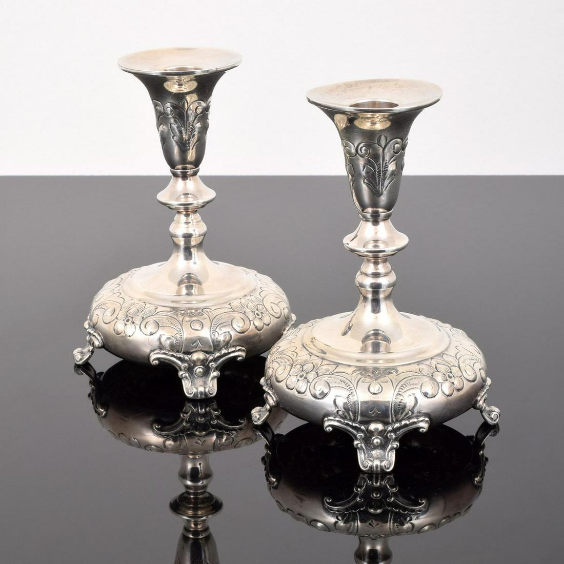 Pair of Durham Sterling Silver Candlesticks (1 of 8)