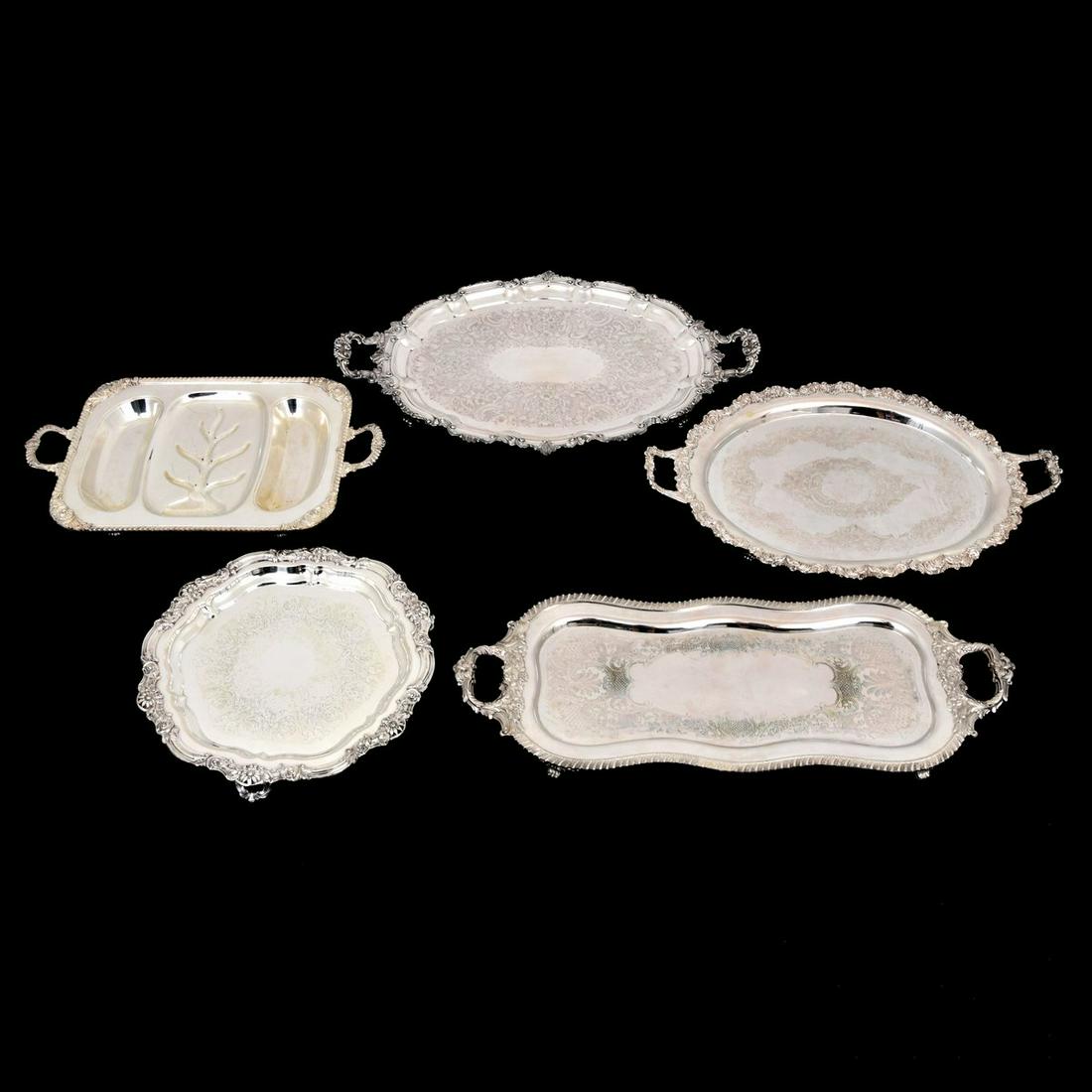 5 Silver Plate Trays, Carl M. Cohr, F.B. Rogers... (1 of 12)