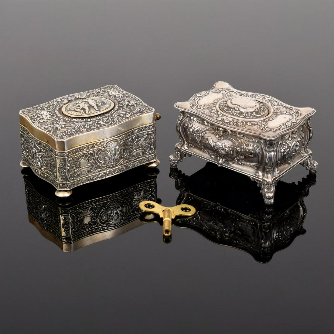 2 Sterling Silver Automaton Boxes, Manner of Karl (1 of 17)