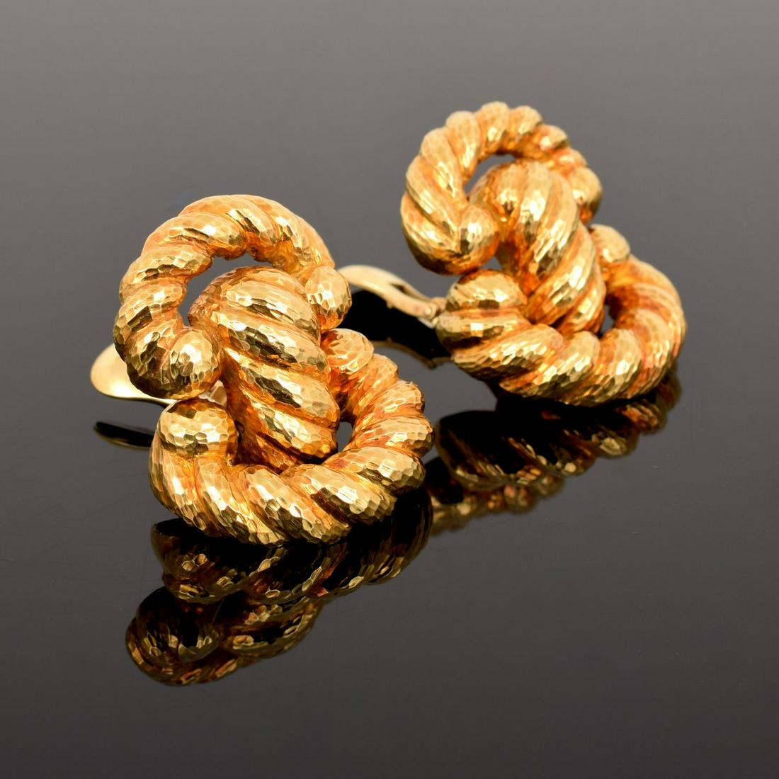 David Webb 18K Gold Door Knocker Earrings (1 of 7)