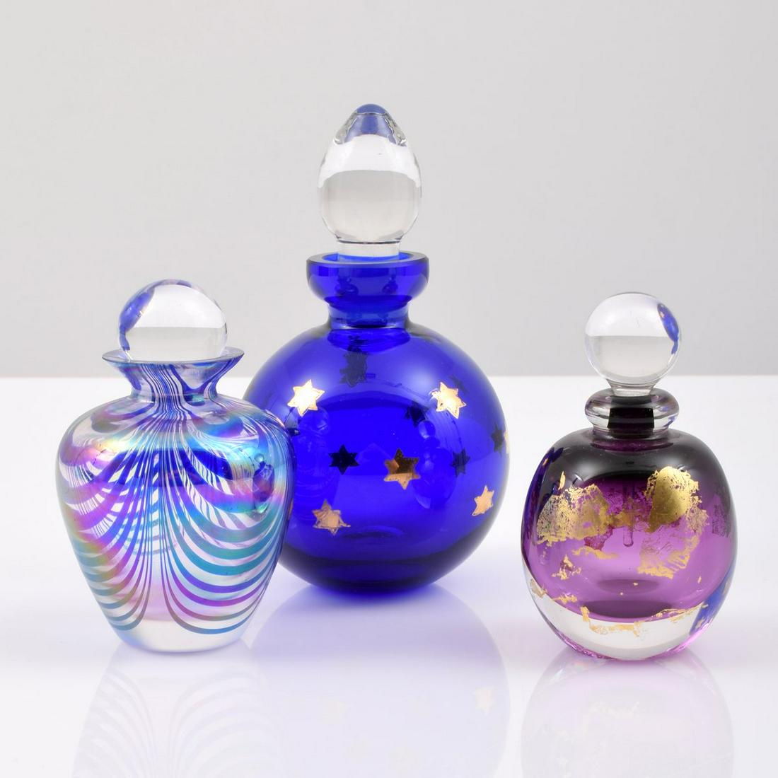 3 Art Glass Perfume Bottles (1 of 8)