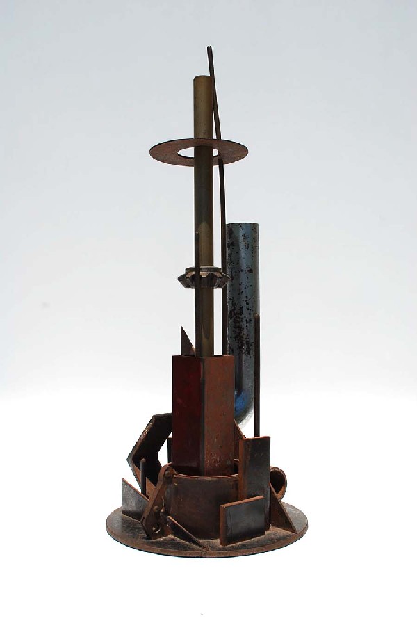 Tim Holmes Sculpture: Designer & Manufacturer: Tim Holmes Country of Origin & Materials: USA; Various Metals Additional Information & Circa: Abstract sculpture by Tim Holmes (1955-) in various metals, signed & dated. Holme